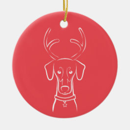 DTDR Holiday Ornament - Natural Doberman