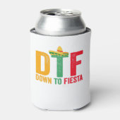DTF Down To Fiesta Grappige Cinco De Mayo Vakantie Blikjeskoeler (Blikje Voorkant)
