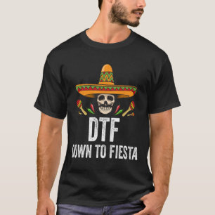 DTF naar Fiesta Grappige Mexicaanse schedel Cinco T-shirt