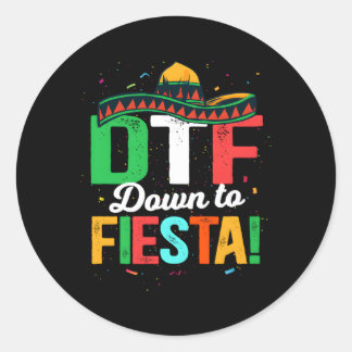 DTF naar Fiesta Mexicaanse Fiesta Ronde Sticker
