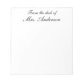"Du bureau de..." Bloc-notes personnalisé (Devant)