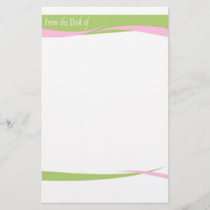 Du bureau de la papeterie - rose et vert