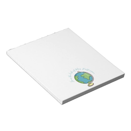 Du bureau de l'enseignant Bloc-notes avec globe gr (Incliné)