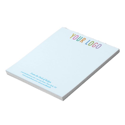 Du bureau de Nom Bloc-notes avec logo bleu bébé (Tourné)