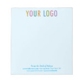 Du bureau de Nom Bloc-notes avec logo bleu bébé (Devant)