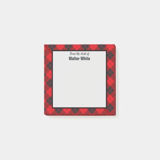 Du bureau de Red Plaid Flannel Post-it Notes (Devant)