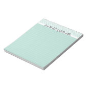 Du Bureau Du Bloc-Notes Lined Personnalisé, Aqua (Tourné)