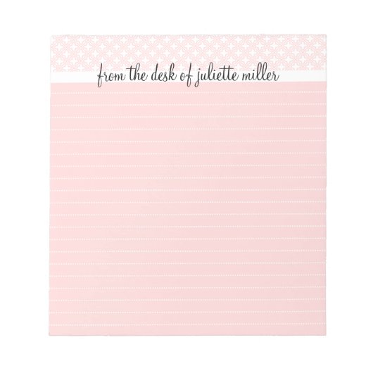 Du Bureau Du Bloc-Notes Lined Personnalisé, Rose (Devant)
