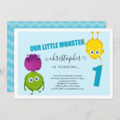 Du garçon du monstre ?ère invitation de fête (Devant / Derrière)