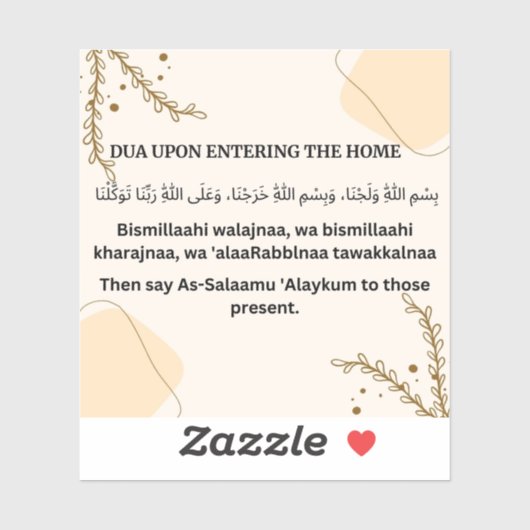 DUA BIJ BINNENKOMST IN DE WONING STICKER (Vel)