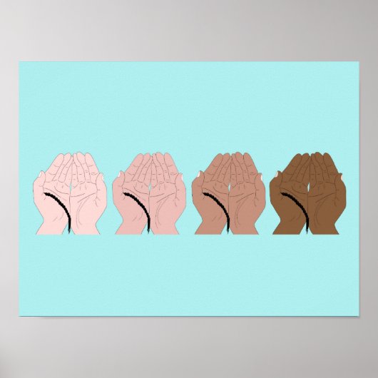 Dua Hands met Tasbih - Islamitische Prayer Hands Poster (Voorkant)