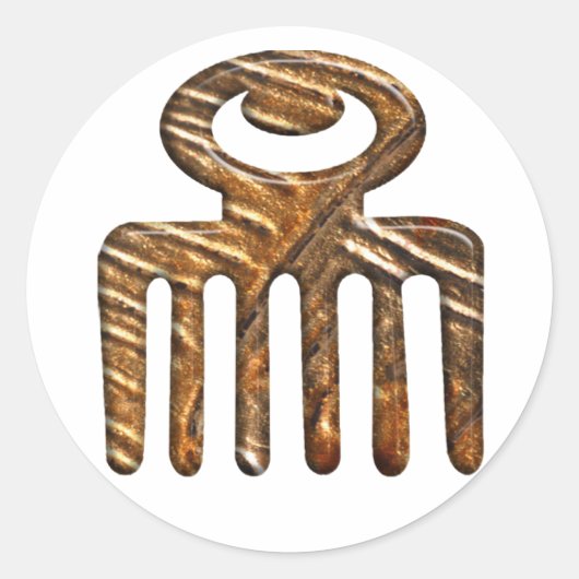 Duafe. Afrikaanse Adinkra symbool van schoonheid Ronde Sticker (Voorkant)