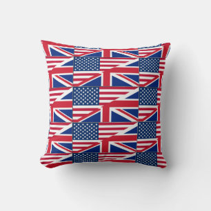 Dual Citizen American British Flag Sierkussen