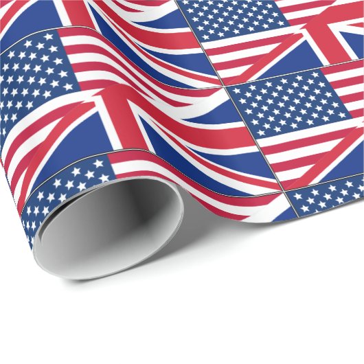 Dual Citizen Amerikaans Brits Vlag Wrapping Papier (Rol Hoek)