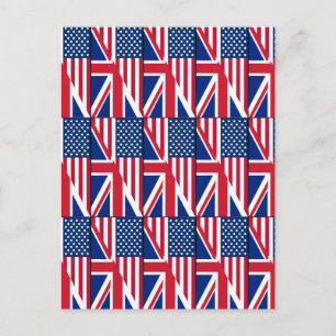 Dual Citizen Amerikaanse & Britse vlag Briefkaart