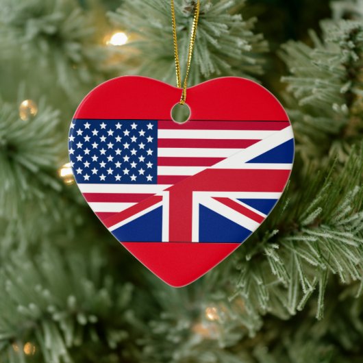 Dual Citizen Amerikaanse & Britse vlag Ornament (Boom)