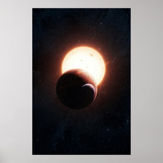 Dual Eclipse Over Red Planet – Cosmic Alignment in Poster (Voorkant)