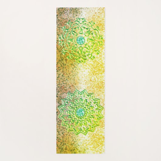 Dual Emerald Green Mandala Yogamat (Achterkant)