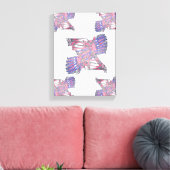 Dual Entities Pink and Blue Abstract Canvas (Insitu (Woonkamer))