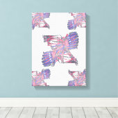 Dual Entities Pink and Blue Abstract Canvas Afdruk (Insitu (Houten vloer))
