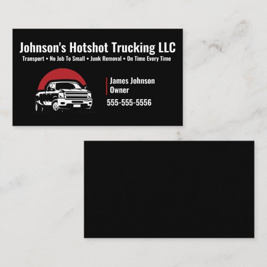Dual Hot Shot Trucking Visitekaartje (Voorkant / Achterkant)