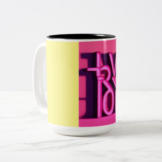 Dual Hue Elegance: tweekleurige Marvel Mok" Tweekleurige Koffiemok (Voorkant links)