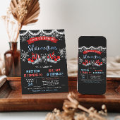 Dual Ice Skating Birthday Invitation for Boys Kaart