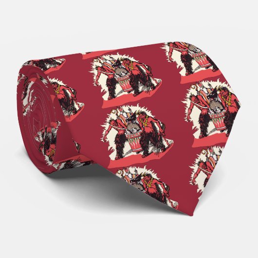 Dual Krampus en Old St. Nick Stropdas (Opgerold)