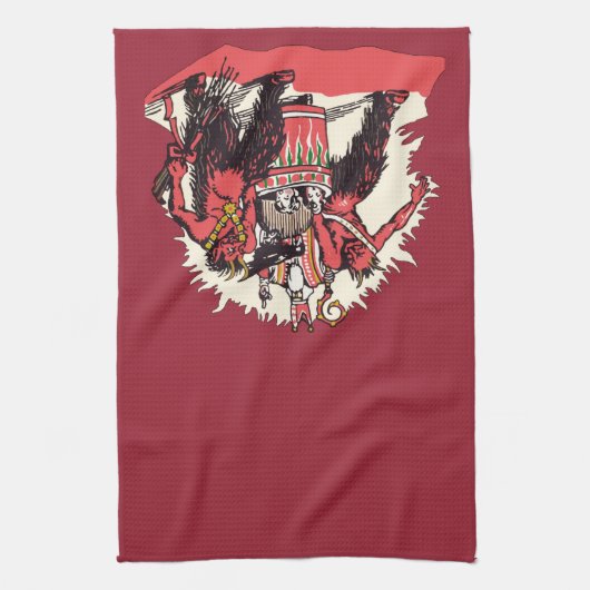 Dual Krampus en Old St. Nick Theedoek (Verticaal)