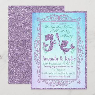 DUAL Mermaid Party under the Zee Birthday Kaart