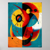 Dual Orbit – Mid-Century Geometrische Symmetrie Wa Poster (Voorkant)