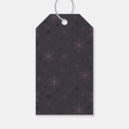 Dual Paars Snowflake Pattern Gift Label Cadeaulabel