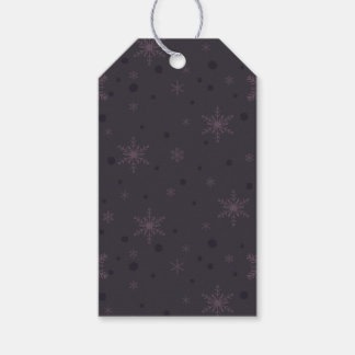 Dual Paars Snowflake Pattern Gift Label Cadeaulabel