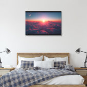 Dual Sky Harmony – Sun & Moon Above the Clouds Canvas Afdruk (Insitu (Slaapkamer))
