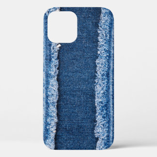 Dual-Tone gebleekte denim stof Lijst iPhone 12 Hoesje