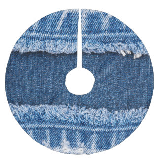 Dual-Tone gebleekte denim stof Lijst Kerstboom Rok