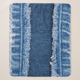 Dual-Tone gebleekte denim stof Lijst Sherpa Deken