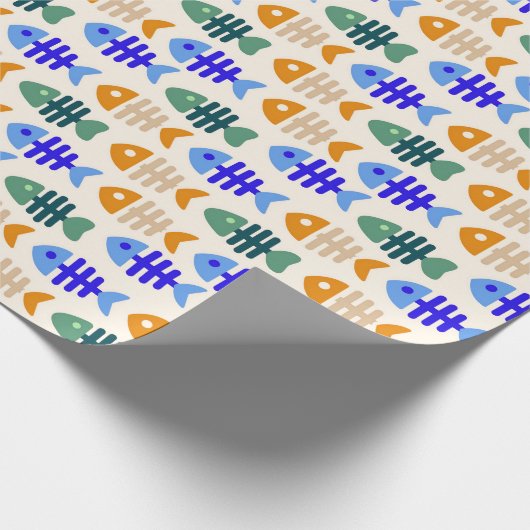 Dual Tone Schattige visbeenpatroon Cadeaupapier (Hoek)