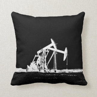 Dual White Oil Pumping Unit Silhouette Kussen