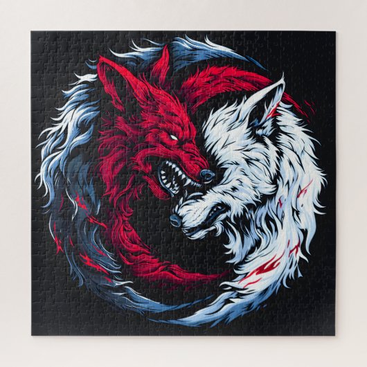 Dual Wild Lunar Wolf Legpuzzel (Verticaal)