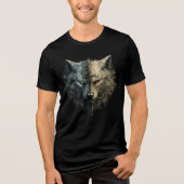 Dual Wolf Spirits – Light & Dark Totem Art Tri-Blend Shirt (Voorkant)