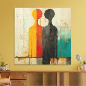 Dualiteit – Abstracte Figuren van Licht en Schaduw Canvas Afdruk (Insitu (Woonkamer))