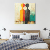Dualiteit – Abstracte Figuren van Licht en Schaduw Canvas Afdruk (Insitu (Slaapkamer))