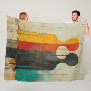Dualiteit – Abstracte Figuren van Licht en Schaduw Fleece Deken