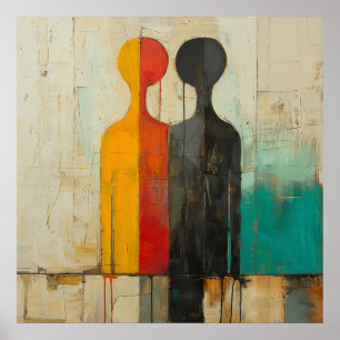 Dualiteit – Abstracte figuren van licht en schaduw Poster