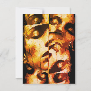 Dualiteit in Goud – Abstract Modern Portret Briefkaart