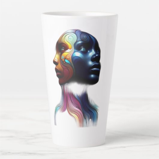 dualiteitskunst latte mok (Voorkant)