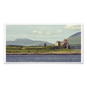 Duart Castle en het eiland Mull Panorama Foto Afdruk