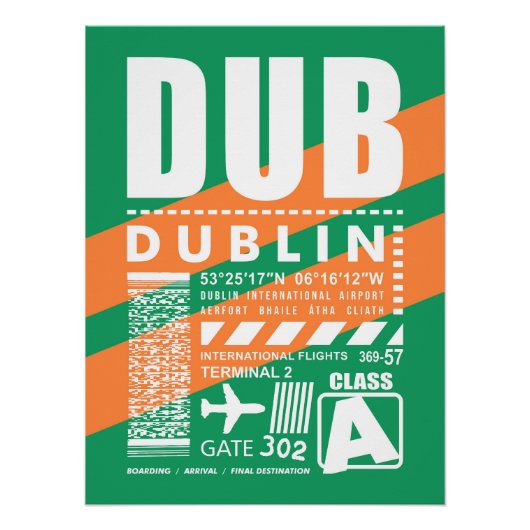 DUB Dublin Airport Perfect Poster (Voorkant)