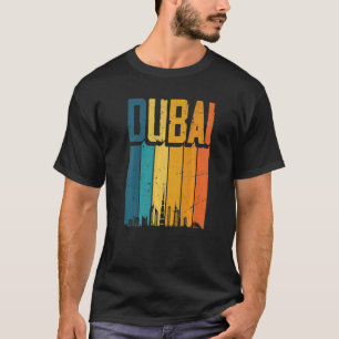 Dubai Arab Emirates Retro Sunset Skyline D T-shirt
